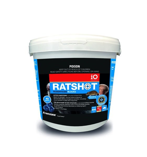 iO Ratshot Blocks 800gm BLUE Difenacoum - Pest Control - AIRR - 11828